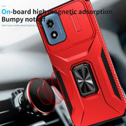 For Motorola Moto G Play 2024 Sliding Camshield Holder Phone Case(Red)