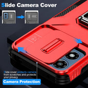 For Motorola Moto G Play 2024 Sliding Camshield Holder Phone Case(Red)