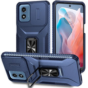 For Motorola Moto G Play 2024 Sliding Camshield Holder Phone Case(Blue)
