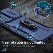 For Motorola Moto G Play 2024 Sliding Camshield Holder Phone Case(Blue)