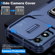 For Motorola Moto G Play 2024 Sliding Camshield Holder Phone Case(Blue)