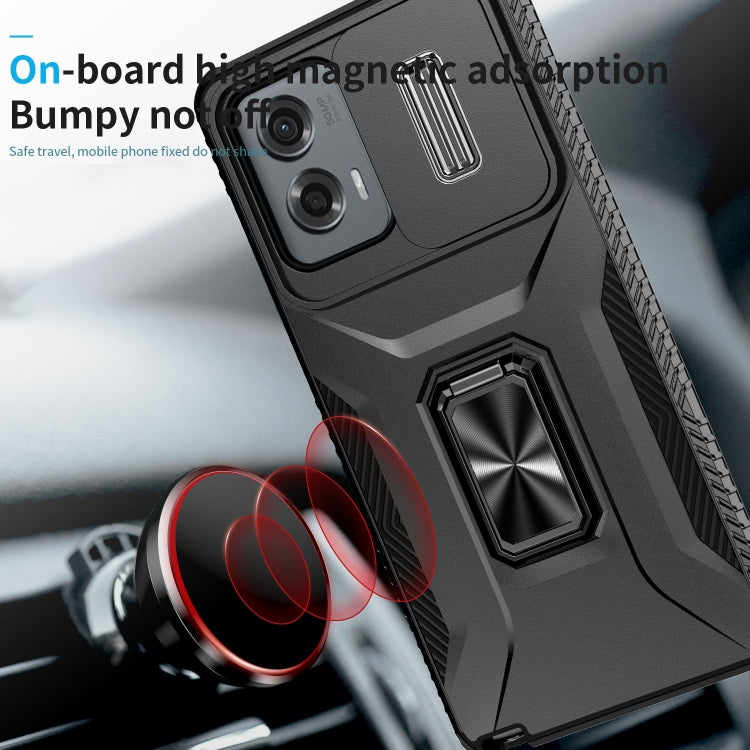 For Motorola Moto G Stylus 2024 Sliding Camshield Holder Phone Case(Black)