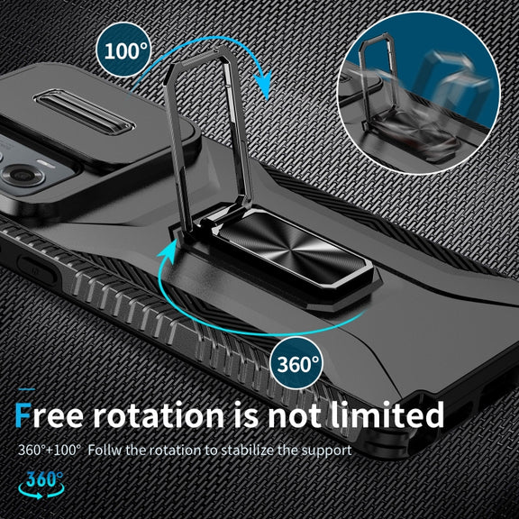 For Motorola Moto G Stylus 2024 Sliding Camshield Holder Phone Case(Black)