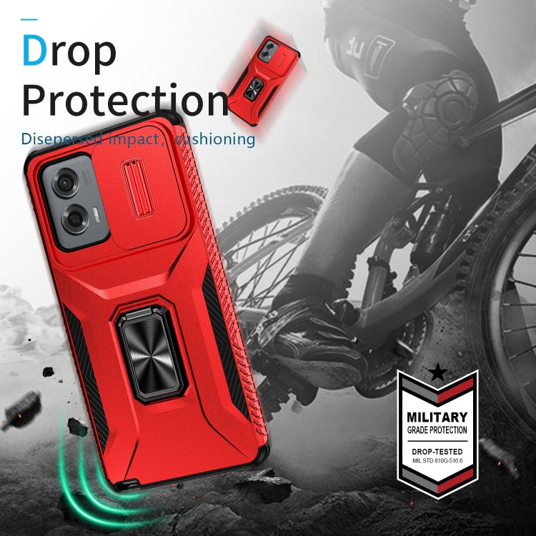 For Motorola Moto G Stylus 2024 Sliding Camshield Holder Phone Case(Red)