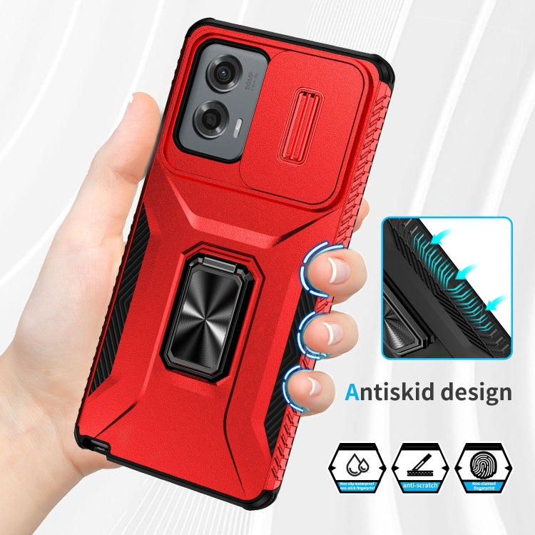 For Motorola Moto G Stylus 2024 Sliding Camshield Holder Phone Case(Red)