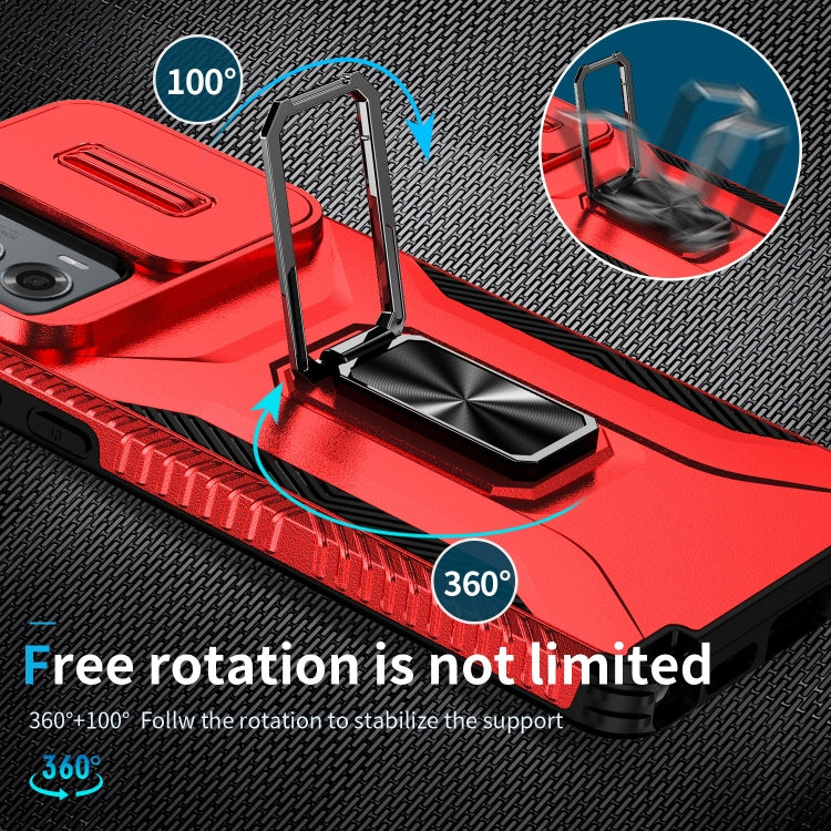 For Motorola Moto G Stylus 2024 Sliding Camshield Holder Phone Case(Red)