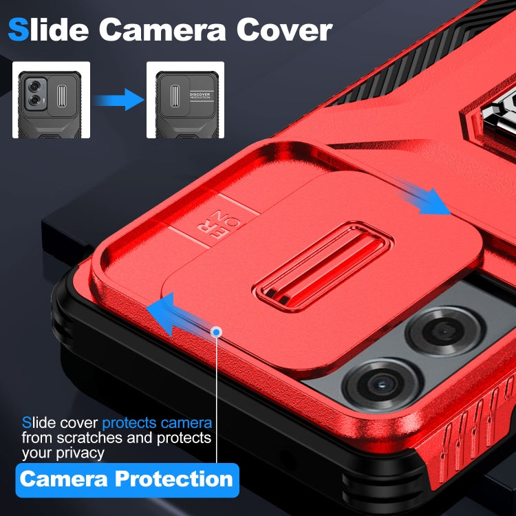 For Motorola Moto G Stylus 2024 Sliding Camshield Holder Phone Case(Red)