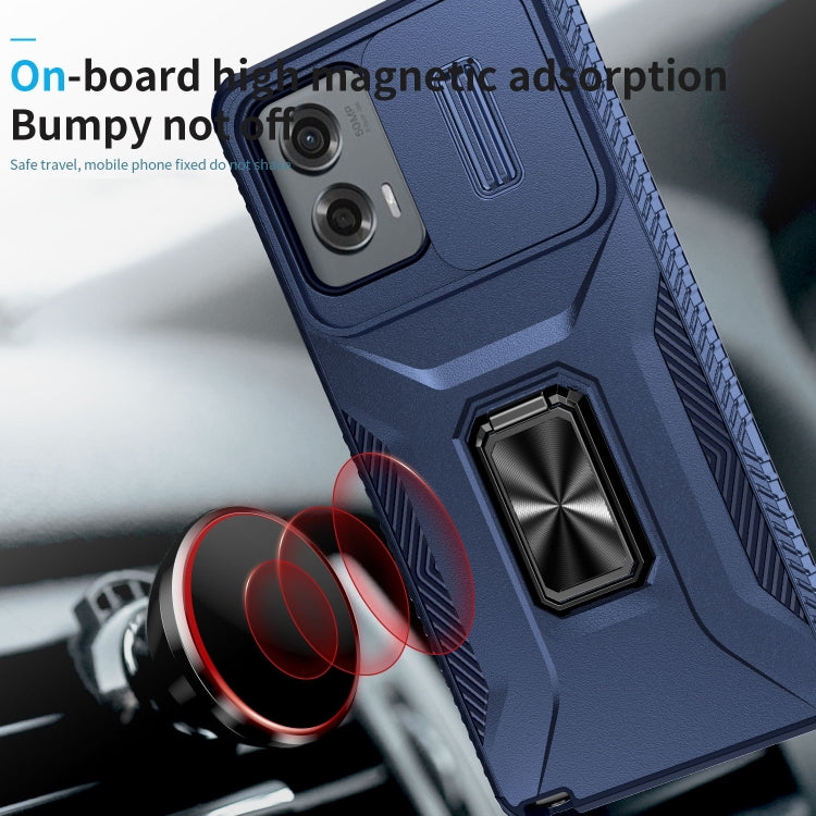 For Motorola Moto G Stylus 2024 Sliding Camshield Holder Phone Case(Blue)