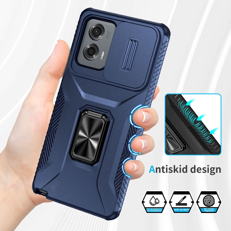 For Motorola Moto G Stylus 2024 Sliding Camshield Holder Phone Case(Blue)
