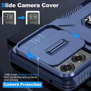 For Motorola Moto G Stylus 2024 Sliding Camshield Holder Phone Case(Blue)