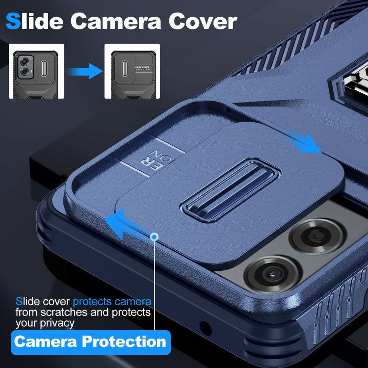 For Motorola Moto G Stylus 2024 Sliding Camshield Holder Phone Case(Blue)