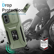 For Motorola Moto G 5G 2024 Sliding Camshield Holder Phone Case(Alpine Green)