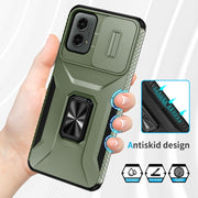 For Motorola Moto G 5G 2024 Sliding Camshield Holder Phone Case(Alpine Green)