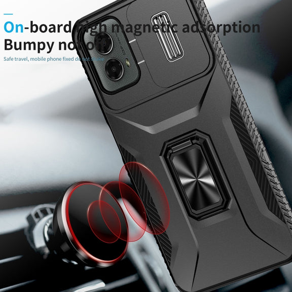 For Motorola Moto G 5G 2024 Sliding Camshield Holder Phone Case(Black)