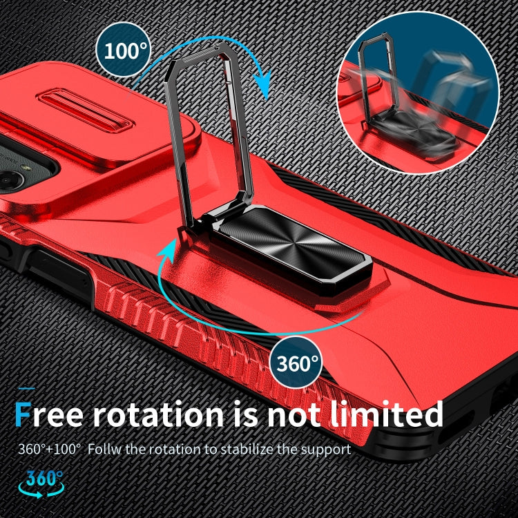 For Motorola Moto G 5G 2024 Sliding Camshield Holder Phone Case(Red)