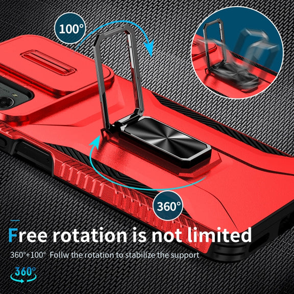 For Motorola Moto G 5G 2024 Sliding Camshield Holder Phone Case(Red)