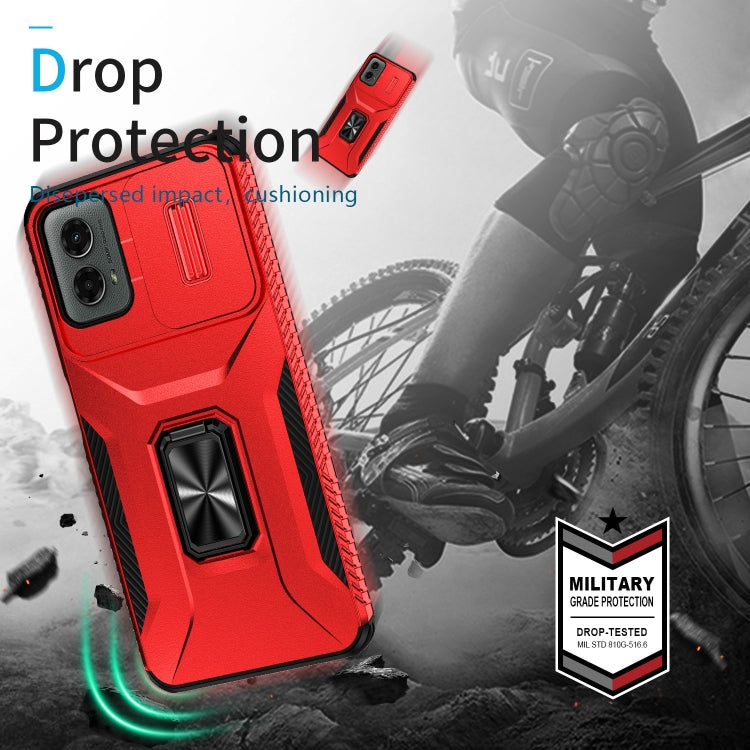 For Motorola Moto G 5G 2024 Sliding Camshield Holder Phone Case(Red)