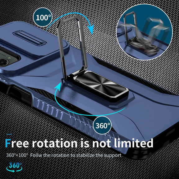 For Motorola Moto G 5G 2024 Sliding Camshield Holder Phone Case(Blue)
