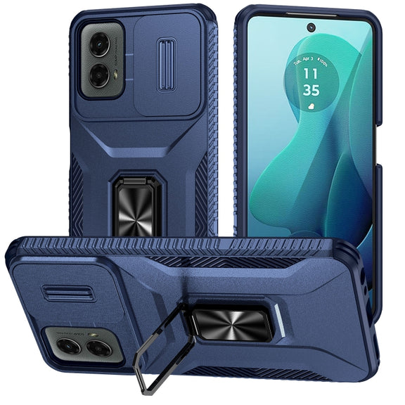 For Motorola Moto G 5G 2024 Sliding Camshield Holder Phone Case(Blue)