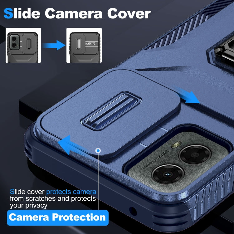 For Motorola Moto G 5G 2024 Sliding Camshield Holder Phone Case(Blue)