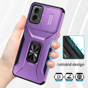 For Motorola Moto G 5G 2024 Sliding Camshield Holder Phone Case(Purple)
