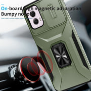 For Motorola Moto G Power 2024 Sliding Camshield Holder Phone Case(Alpine Green)