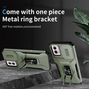 For Motorola Moto G Power 2024 Sliding Camshield Holder Phone Case(Alpine Green)