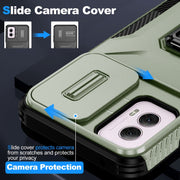For Motorola Moto G Power 2024 Sliding Camshield Holder Phone Case(Alpine Green)