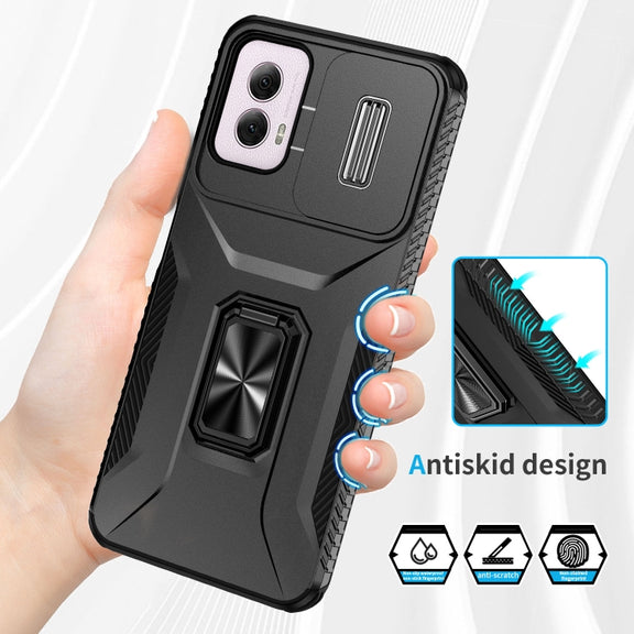 For Motorola Moto G Power 2024 Sliding Camshield Holder Phone Case(Black)