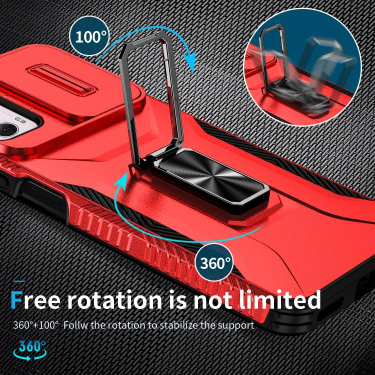 For Motorola Moto G Power 2024 Sliding Camshield Holder Phone Case(Red)