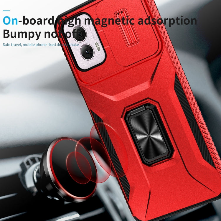 For Motorola Moto G Power 2024 Sliding Camshield Holder Phone Case(Red)
