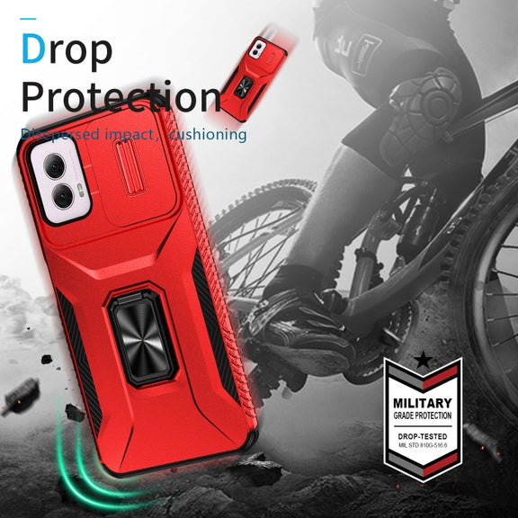 For Motorola Moto G Power 2024 Sliding Camshield Holder Phone Case(Red)