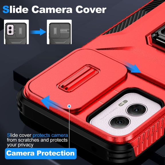 For Motorola Moto G Power 2024 Sliding Camshield Holder Phone Case(Red)
