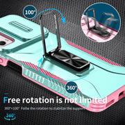 For Motorola Moto G Power 2024 Sliding Camshield Holder Phone Case(Grey Green + Pink)