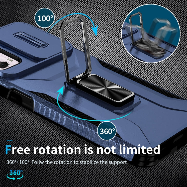 For Motorola Moto G Power 2024 Sliding Camshield Holder Phone Case(Blue)
