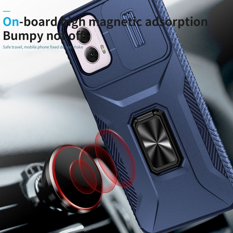 For Motorola Moto G Power 2024 Sliding Camshield Holder Phone Case(Blue)