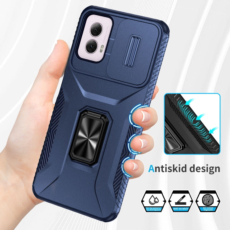 For Motorola Moto G Power 2024 Sliding Camshield Holder Phone Case(Blue)