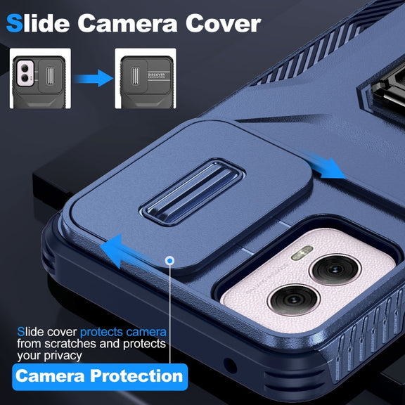 For Motorola Moto G Power 2024 Sliding Camshield Holder Phone Case(Blue)