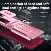 For Motorola Edge 5G 2024 Sliding Camshield Holder Phone Case(Pink + Rose Red)