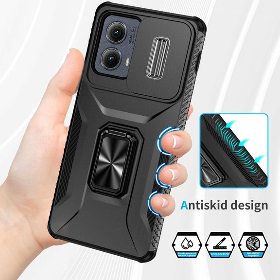 For Motorola Edge 5G 2024 Sliding Camshield Holder Phone Case(Black)