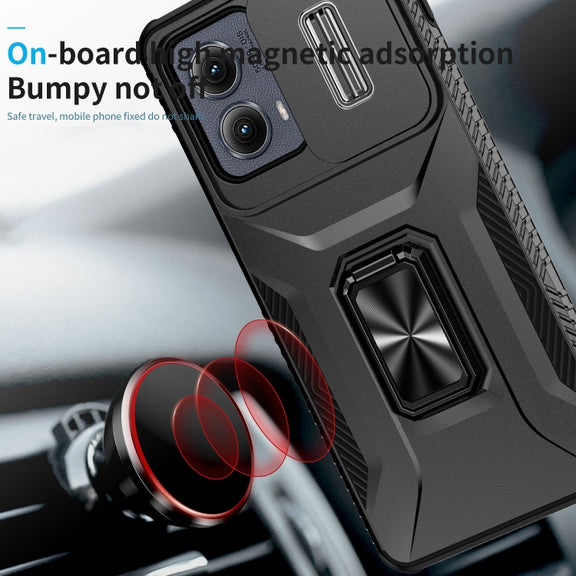 For Motorola Edge 5G 2024 Sliding Camshield Holder Phone Case(Black)
