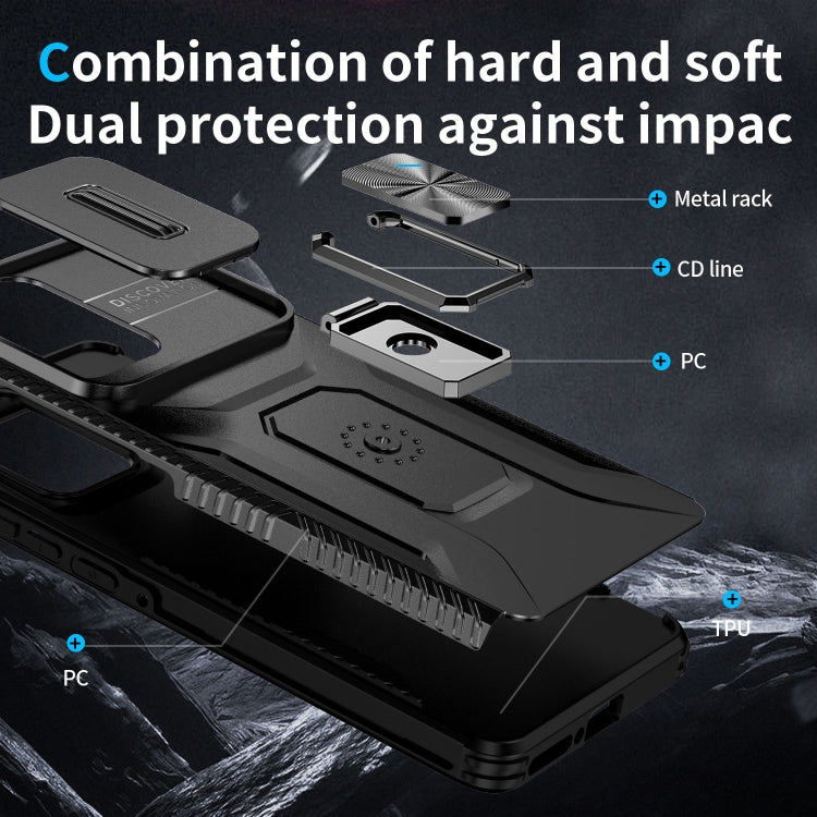 For Motorola Edge 5G 2024 Sliding Camshield Holder Phone Case(Black)