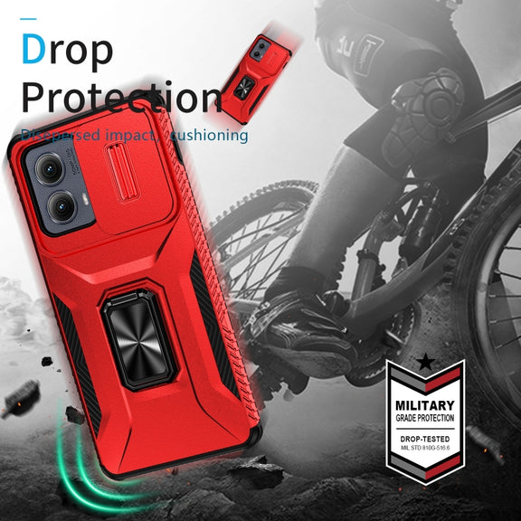 For Motorola Edge 5G 2024 Sliding Camshield Holder Phone Case(Red)