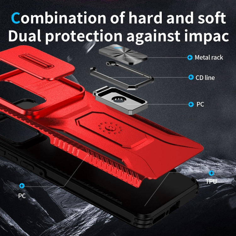 For Motorola Edge 5G 2024 Sliding Camshield Holder Phone Case(Red)