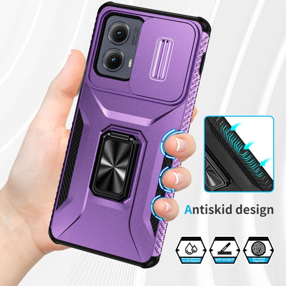 For Motorola Edge 5G 2024 Sliding Camshield Holder Phone Case(Purple)