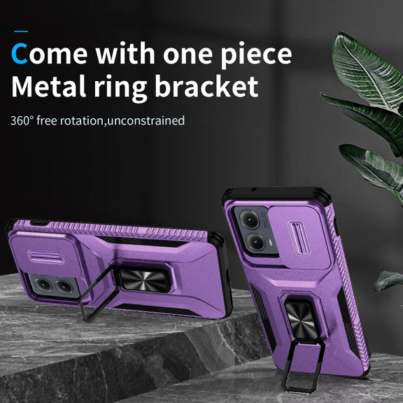 For Motorola Edge 5G 2024 Sliding Camshield Holder Phone Case(Purple)