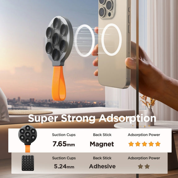 JOYROOM JR-ZS393 Suction Cup Magnetic Phone Holder(Black Orange)