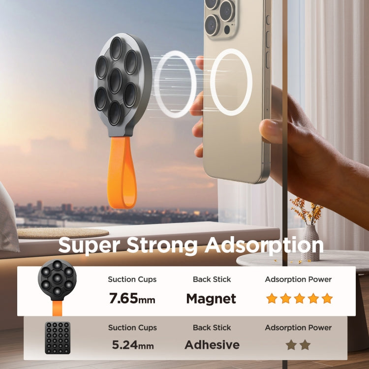 JOYROOM JR-ZS393 Suction Cup Magnetic Phone Holder(Black Orange)