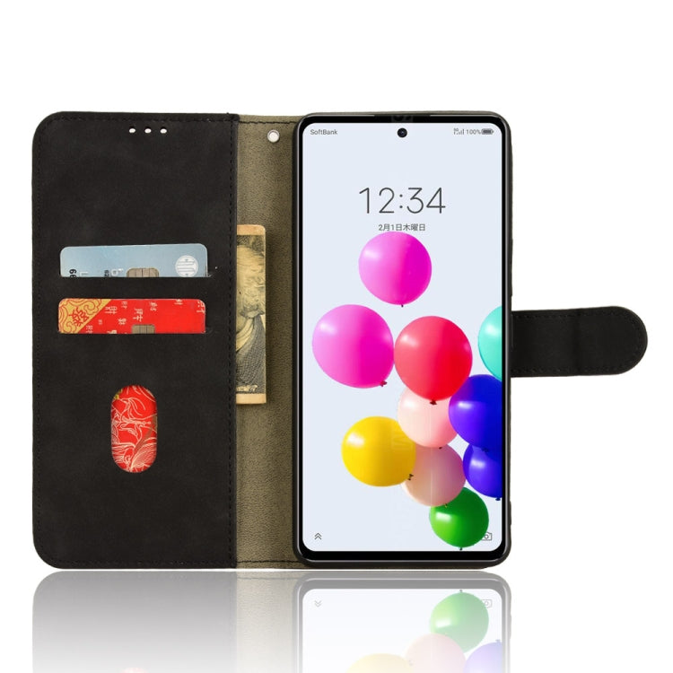 For ZTE Anshin Family Skin Feel Magnetic Flip Leather Phone Case(Black)