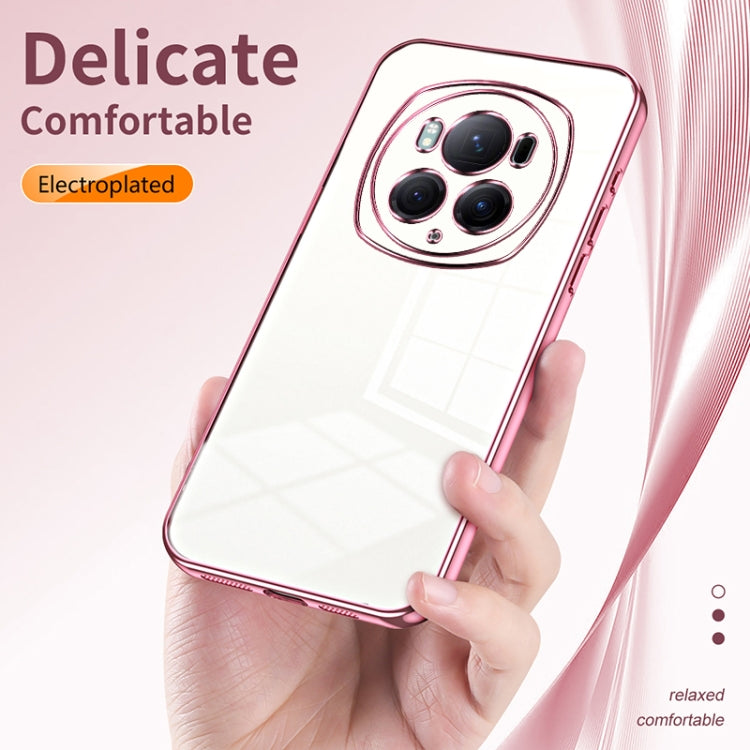 For Honor Magic6 Pro Transparent Plating Fine Hole Phone Case(Gold)